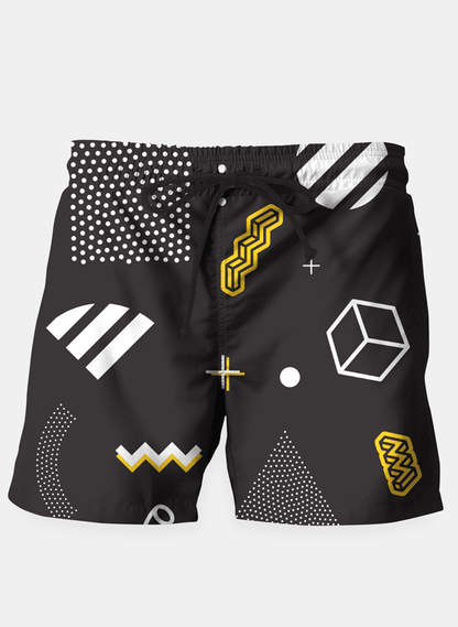 Sky Felix Geometric 1 Shorts T-shirt featuring a modern geometric pattern and casual fit displayed on a mannequin.