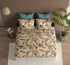 Beige 300TC Glace Cotton fitted bedsheet from Violet Achilles, showing smooth, tightly fitted fabric on a bed.