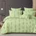 Super king soft cotton bedsheet in green by Violet Achilles, featuring a smooth, comfortable fabric perfect for home bedroom decor.