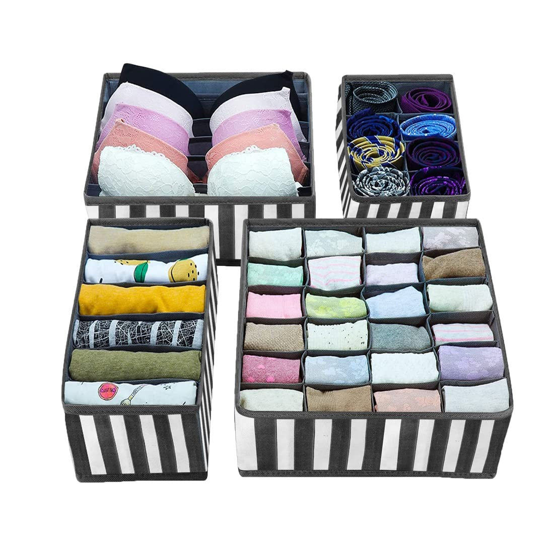 Foldable Amber Coco drawer organizer set with multiple compartments for neat storage in home and garden drawers.