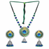 Bronze Perseus lightweight jewelry set for women featuring a necklace, earrings, and bracelet in elegant gold-tone design.