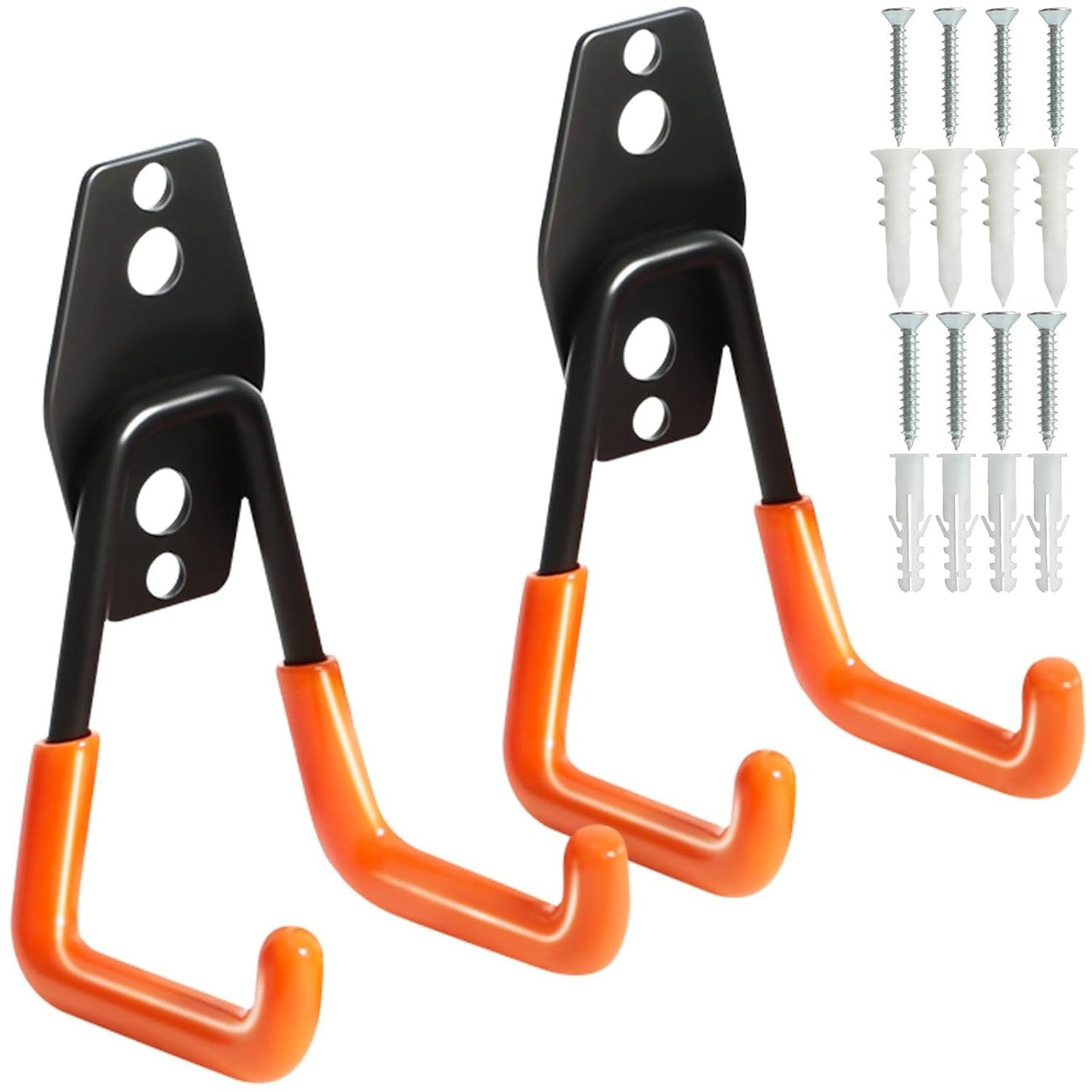 Heavy duty wall-mounted garage storage hooks by Erin Smokey, ideal for organizing tools and equipment in home and garden spaces.