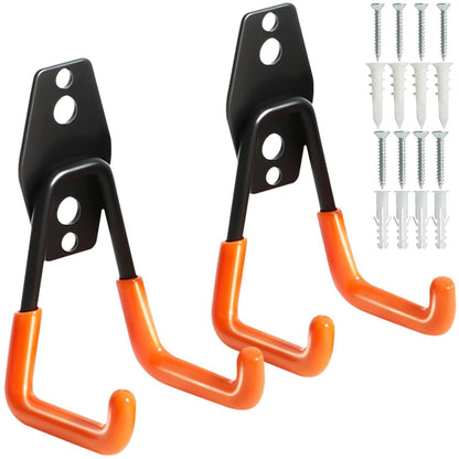 Heavy duty wall-mounted garage storage hooks by Erin Smokey, ideal for organizing tools and equipment in home and garden spaces.