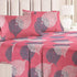 Pink and green microfiber double bedsheet set by Lilac Hercules, featuring soft, smooth fabric for a comfortable bedroom decor.