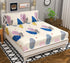White and blue 3D floral printed bedsheet set by Lilac Hercules, showing the detailed floral pattern on soft fabric.