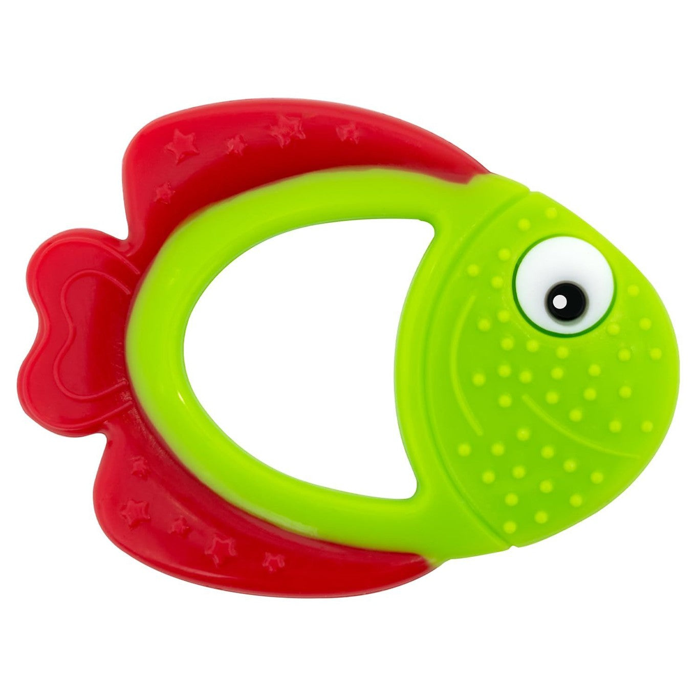 Coffee Eos multi-texture silicone baby teether in vibrant colors, designed for soothing gums and sensory development.