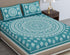 Green Jaipuri Mandala cotton bedsheet with intricate patterns, from Violet Achilles, perfect for a vibrant bedroom decor.