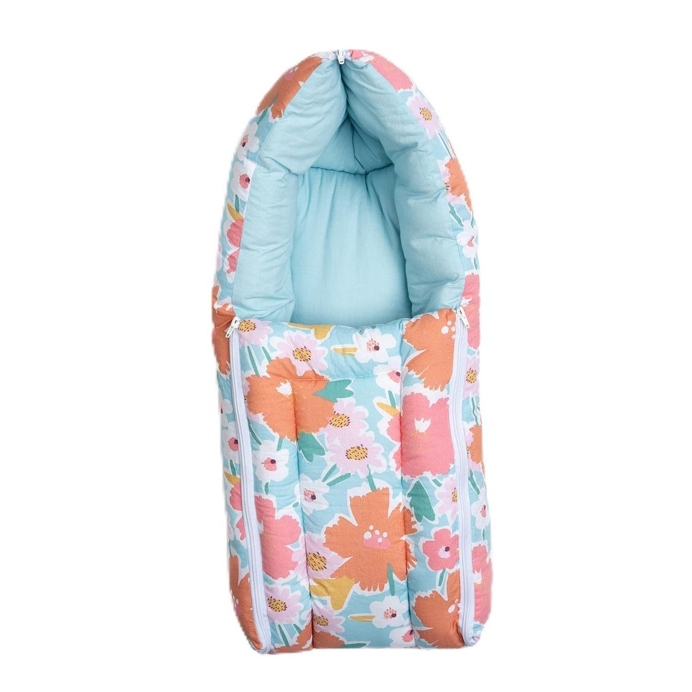 Amaranth Smokey 3-in-1 baby sleeping bag and carry nest in cotton bedding set, suitable for infants and kids.
