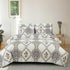 Lilac Hercules Glace Cotton Fitted Bedsheet Pearl Set on a bed, showcasing soft white cotton fabric and fitted design for home bedding.