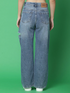 Blue high-rise denim jeans for women by Ochre Ourea, size 28, shown on a model with a casual fit and classic denim style.