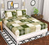 Green microfiber floral double bedsheet by Violet Achilles, featuring a soft, patterned fabric for cozy bedroom decor.
