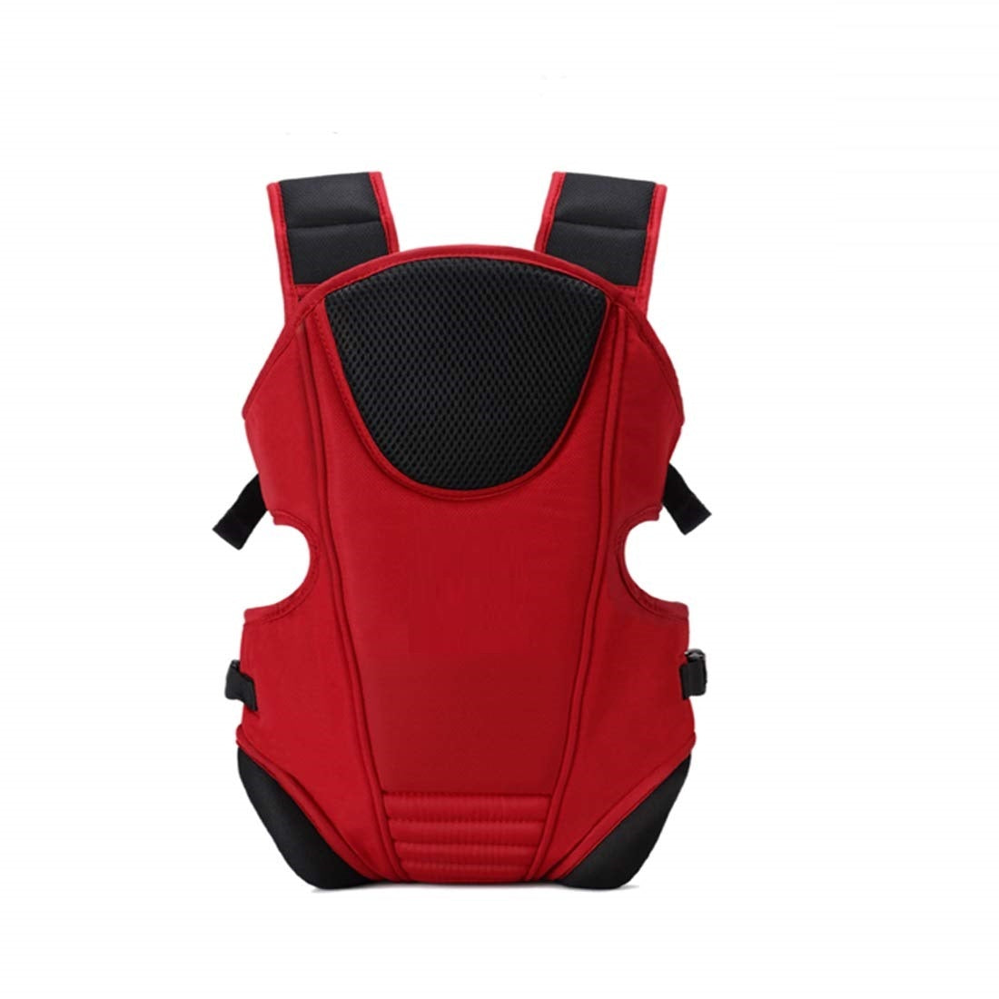 Green Thrace 3-in-1 ergonomic adjustable sling carrying bag for kids and babies in red and black, featuring padded straps and compact design.
