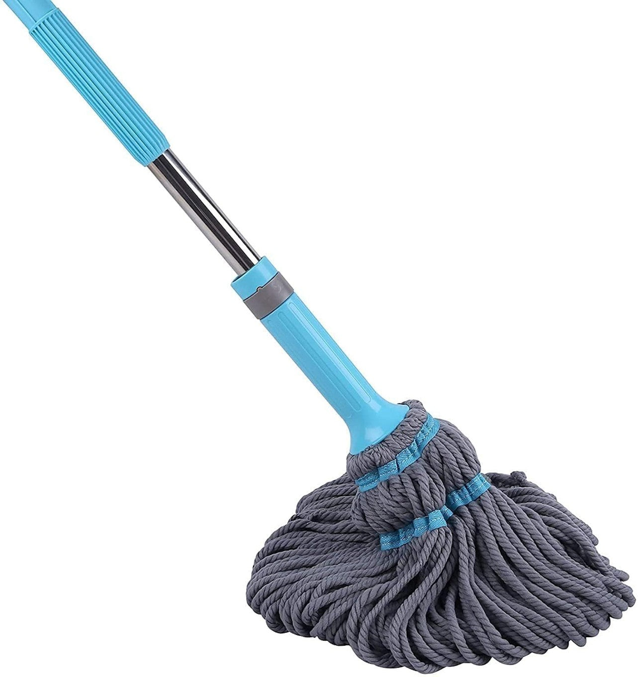 Chocolate Castor microfiber twist mop for floor cleaning, featuring a durable handle and absorbent microfiber head for easy mopping.