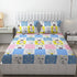 Kids cat print bedsheet in yellow and blue, featuring playful feline designs, from Violet Achilles for children&