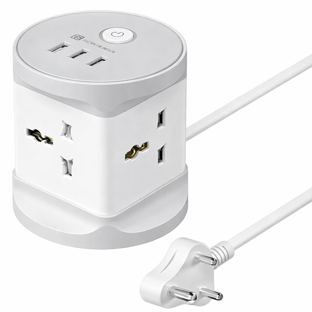 King7054 multi socket extension board with switch, featuring multiple power outlets and a convenient on/off switch for tech accessories.