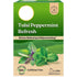 Box of Pear Vanilla Tulsi Peppermint Refresh Tea with 25 tea bags, featuring fresh peppermint and tulsi leaves for soothing brew.