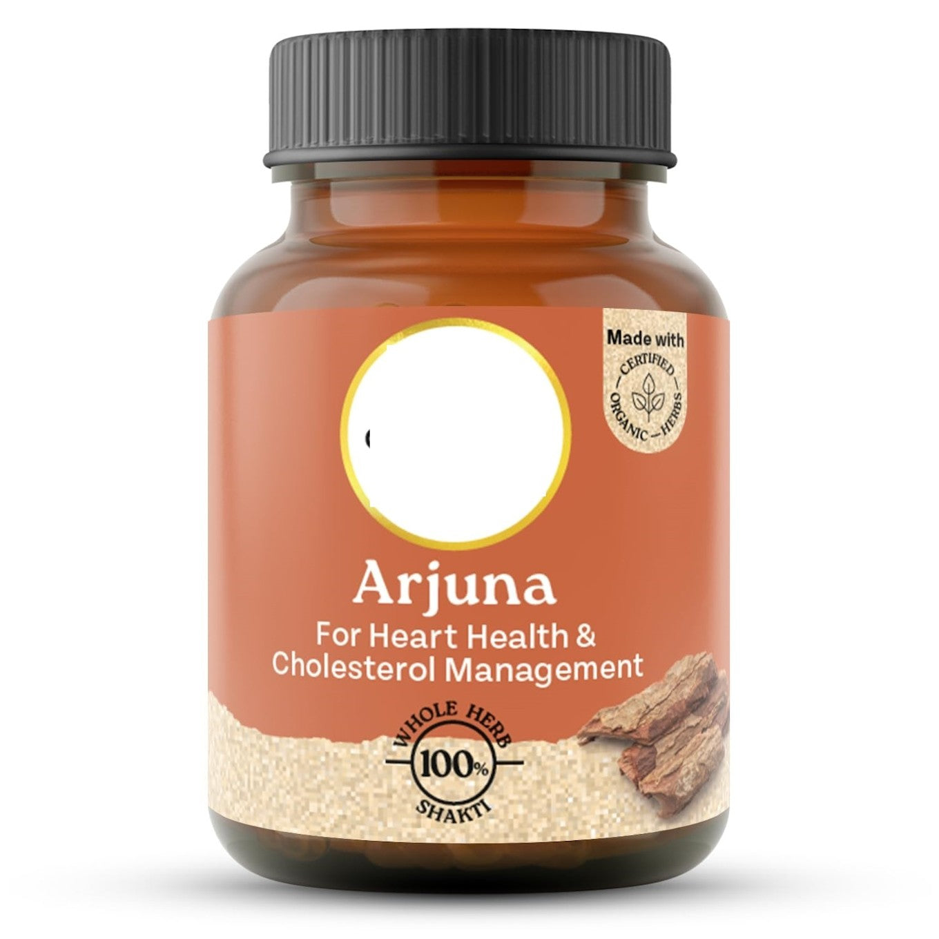 Pear Vanilla Arjuna Capsules for Heart Health, 60 count, shown in a bottle with capsules ready for use.