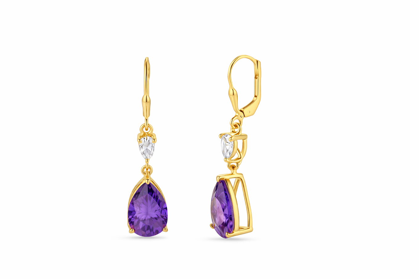 Elegant classic earrings by Amber Aether featuring a timeless jewelry design for women, showcased on a white background.