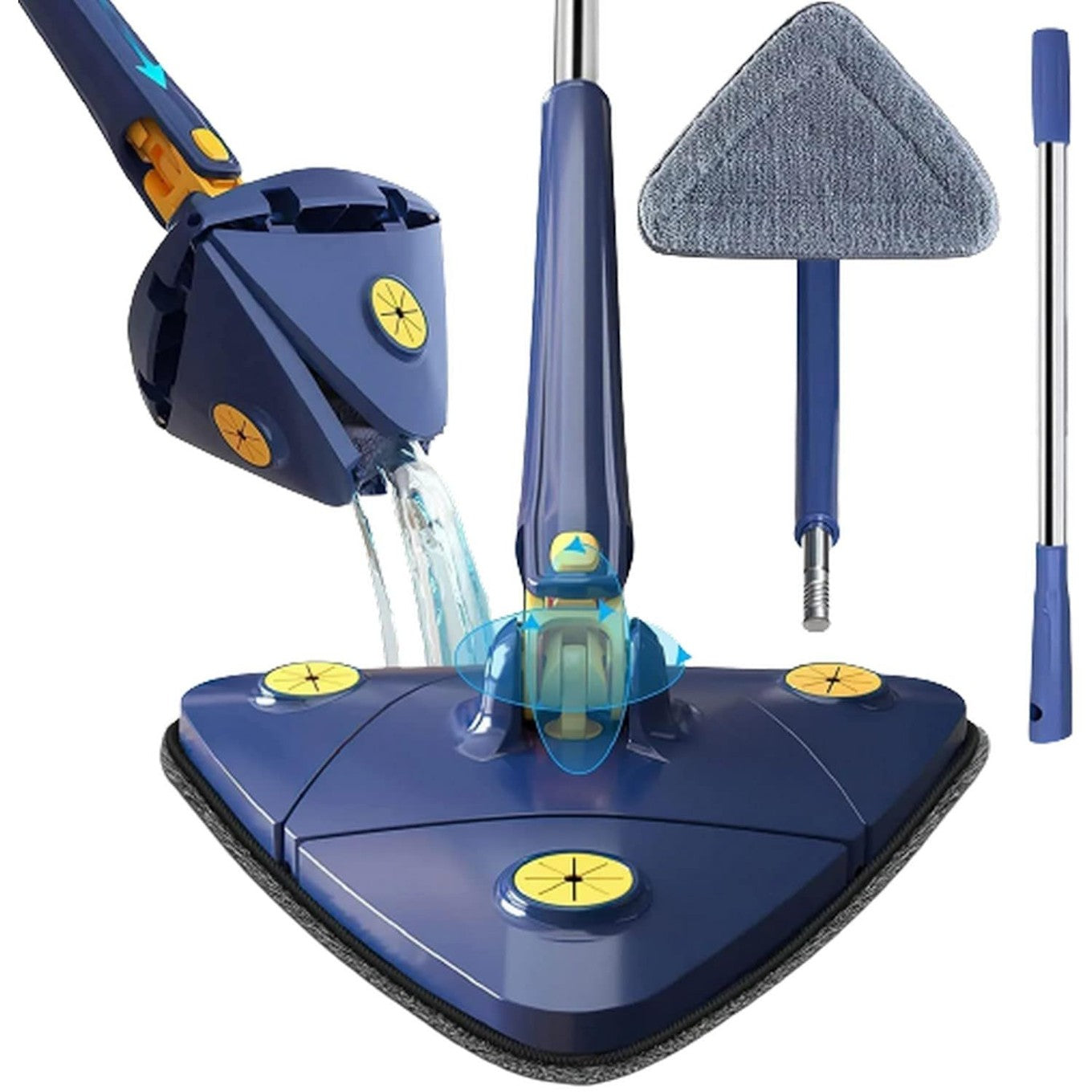 Chocolate Castor Triangle Mop 360° multi-surface cleaning tool with a triangular head and adjustable handle for versatile home use.