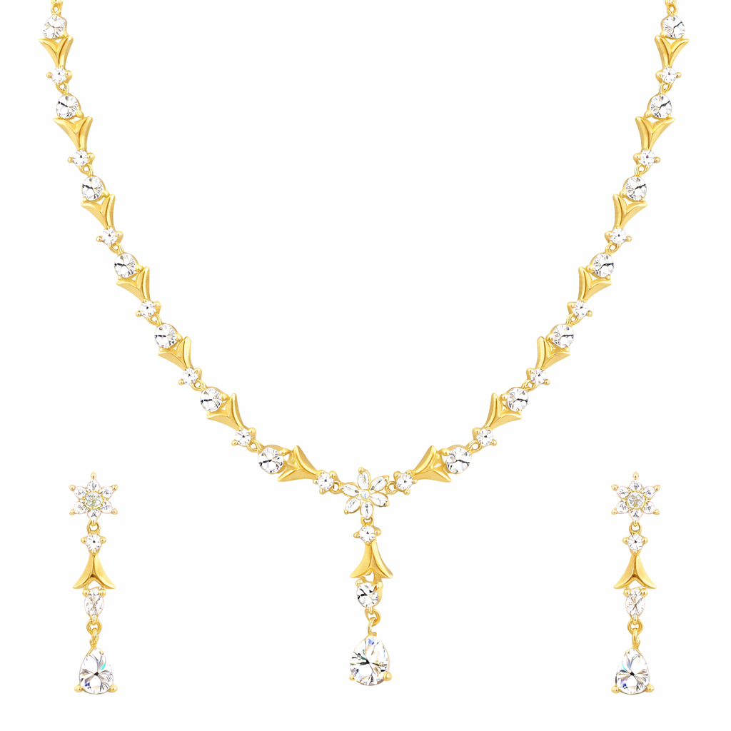 Bronze Perseus party wear jewelry set featuring stylish earrings and necklace for elegant special occasion look