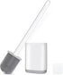 Pear Eucalyptus silicone toilet brush with wall mount, ergonomic design for bathroom cleaning and storage.