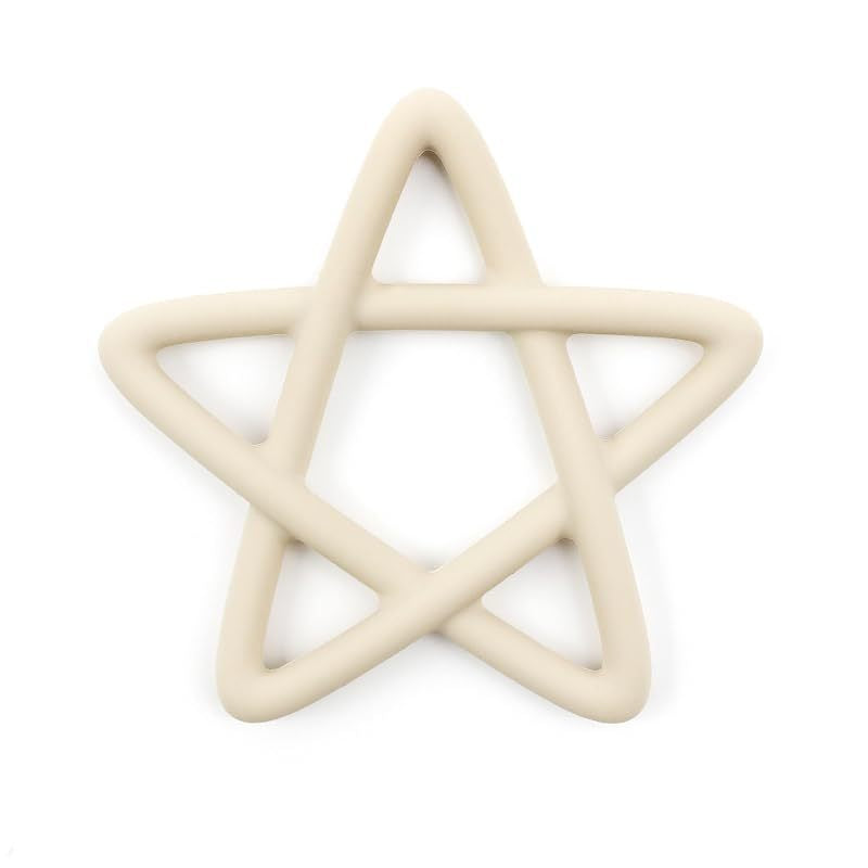 Burgundy Nyx star-shaped silicone baby teether for infants and kids, soft and textured for soothing gums.
