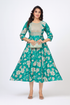 Women’s printed Kurta and pant set in ethnic wear by Apricot Ophion, featuring a colorful printed kurta with matching pants.