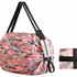 Foldable waterproof travel duffel bag by Amethyst Ophion, shown in compact, folded form for easy storage and portability.