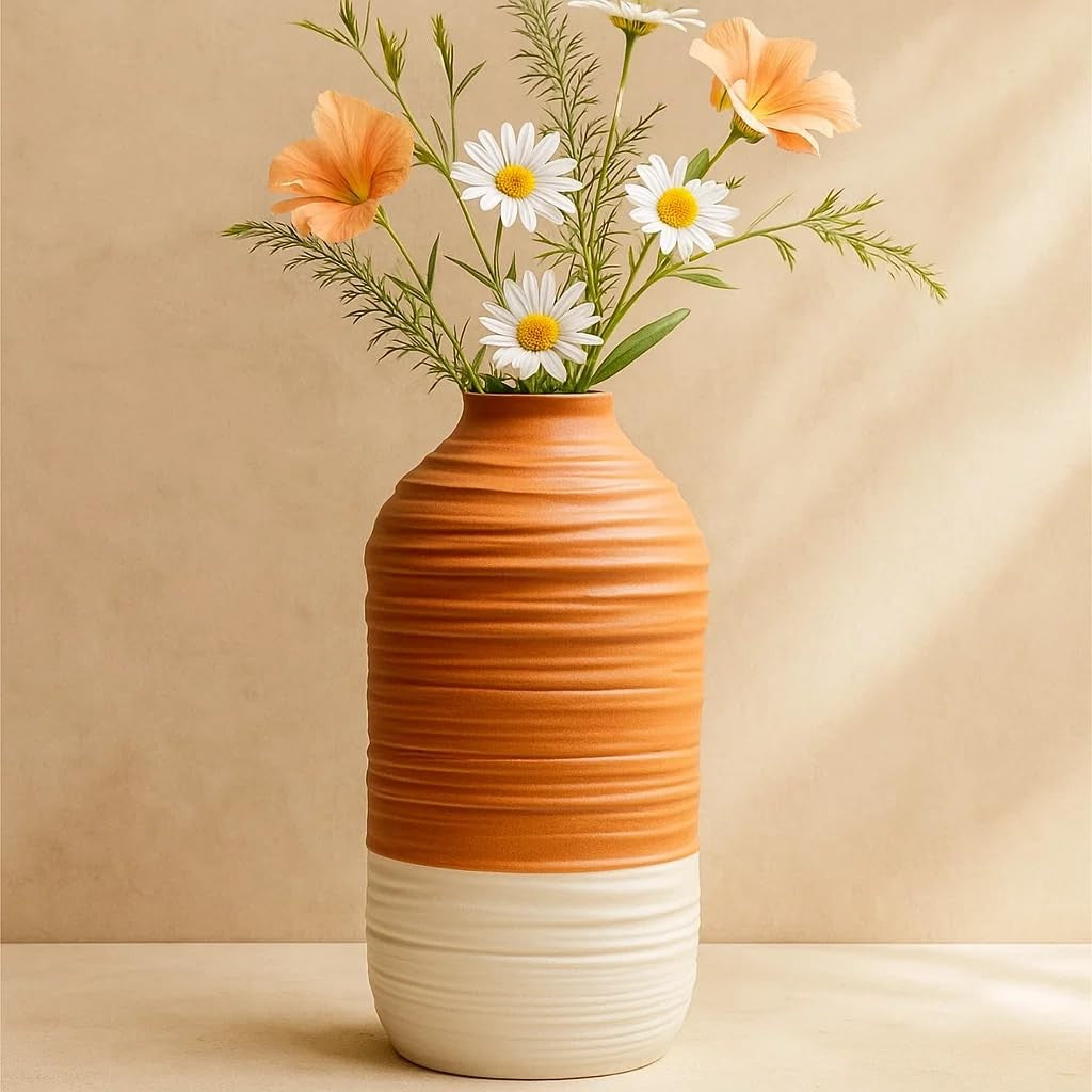 Elegant ceramic vase by Periwinkle Azolla, designed for home decoration with a smooth, glossy finish and decorative shape.