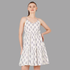 Women’s white midi dress by Emerald Hecuba in size XS, featuring a flattering fit and elegant design, displayed on a hanger.