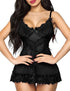 Black sheer lace babydoll lingerie dress for women, Grey Diomedes size XL, featuring delicate lace details and a flowing, seductive design.