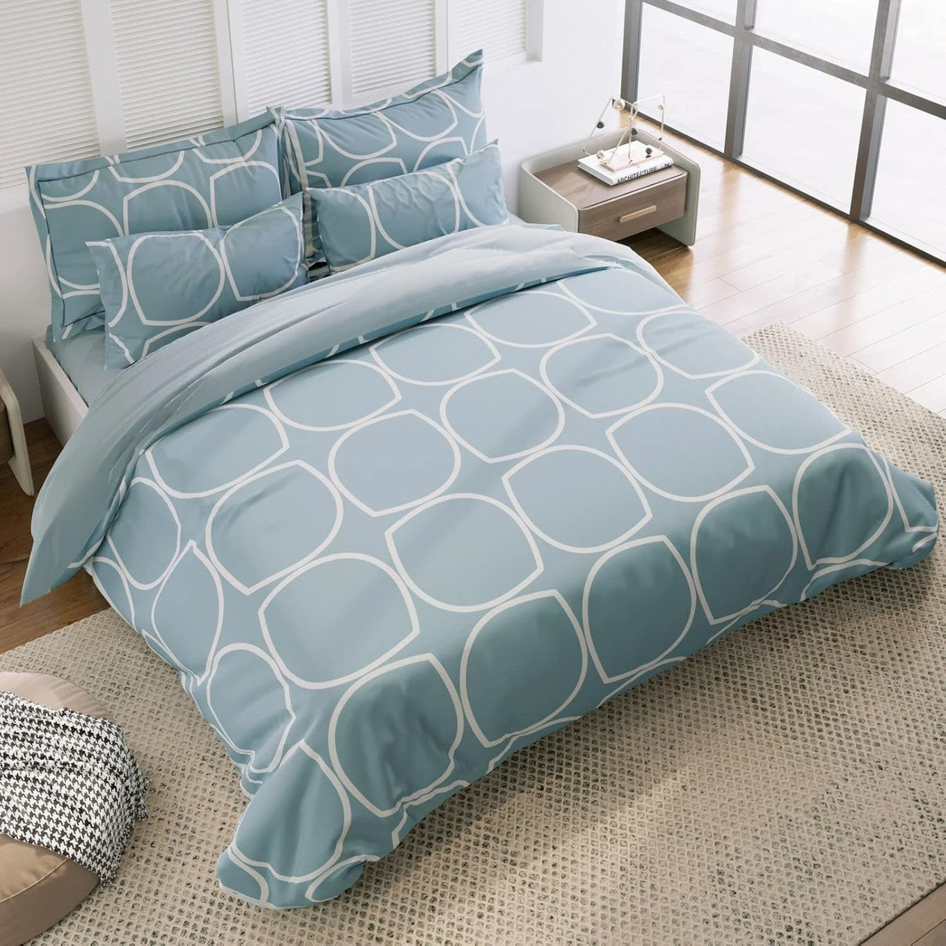 Gray 400TC cotton fitted king bedsheet from Violet Achilles, showcasing soft, smooth fabric and elastic edges for a snug fit.