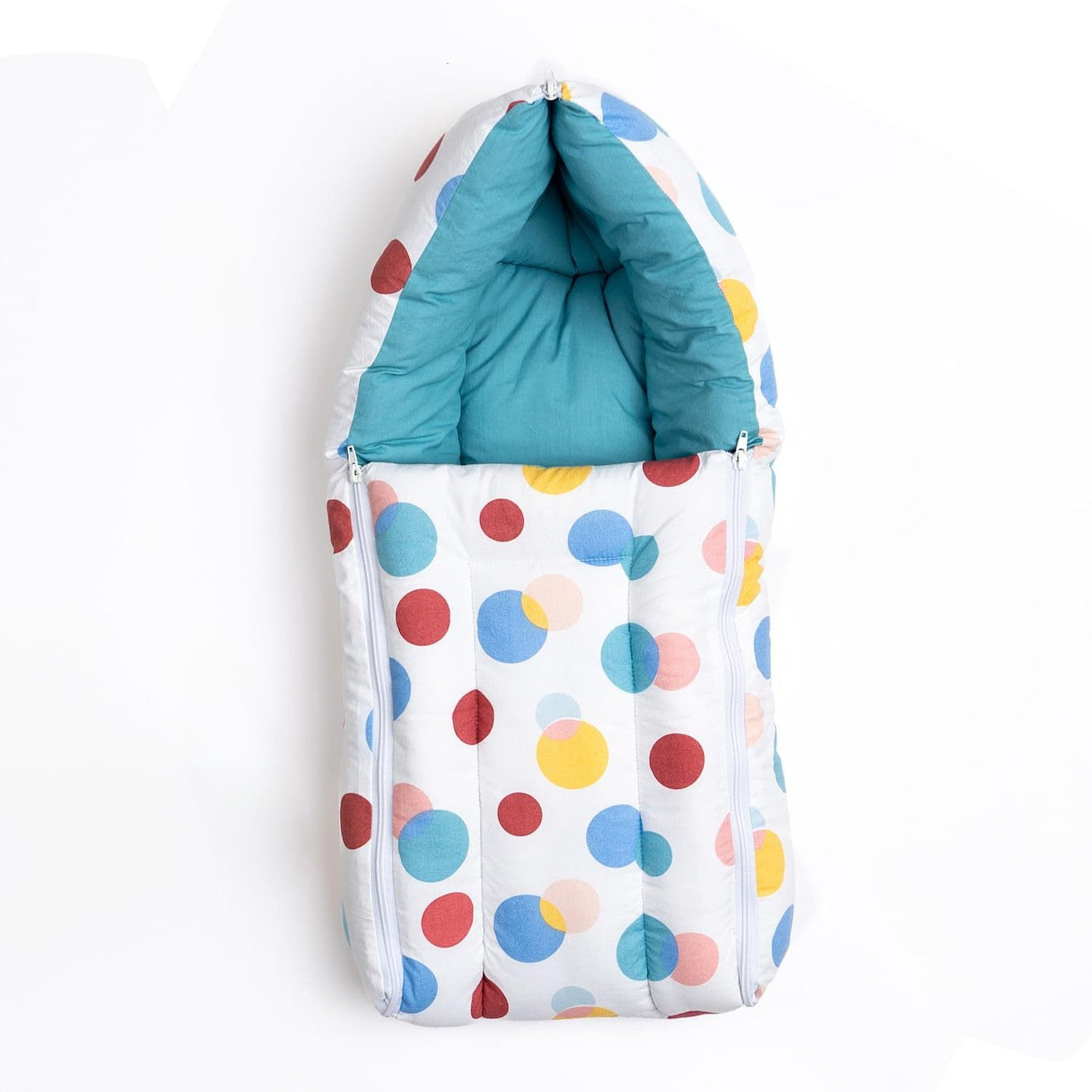 Soft cotton 3-in-1 baby sleeping bag and carry nest by Amaranth Smokey, designed for infants&