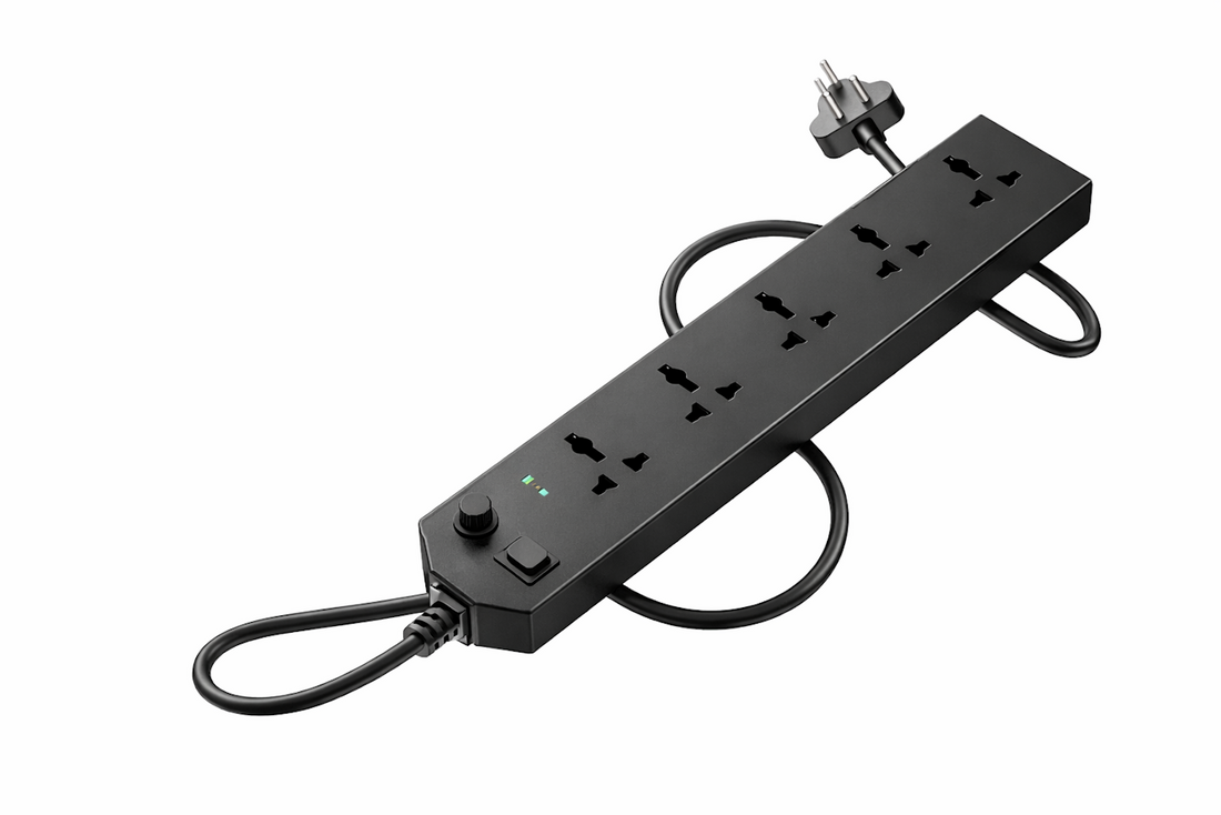 King7054 extension cord board with safety switch, multiple outlets and power switch for tech accessories and home office use.