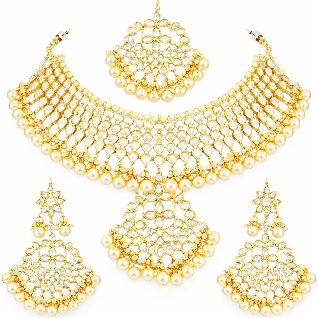 Bronze Perseus daily wear jewelry set featuring simple, elegant necklace and earrings in a stylish design.