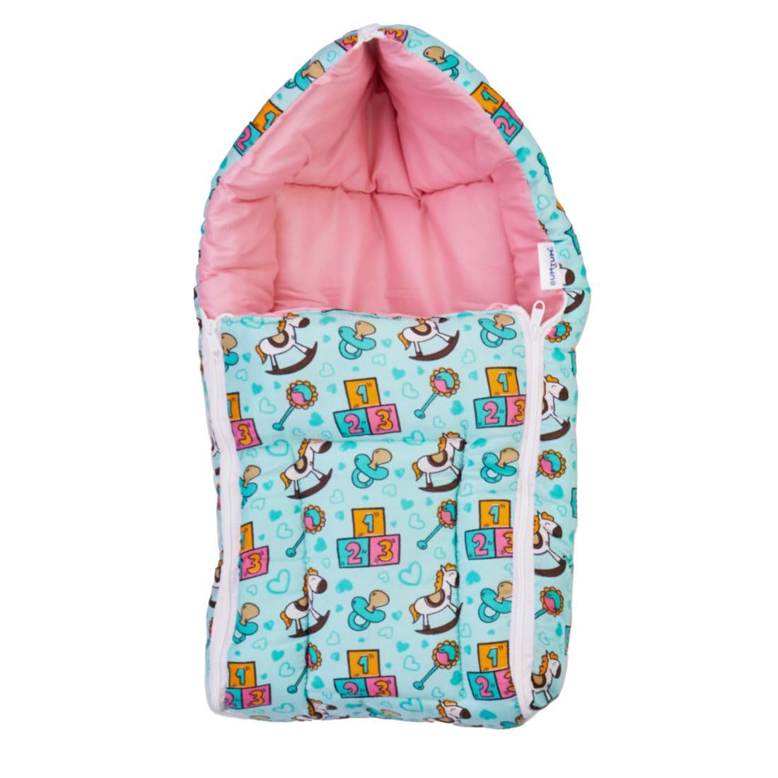 Amaranth Smokey 3-in-1 baby sleeping bag and carry bag for newborns, made of soft cotton, suitable for boys and girls.