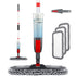 Chocolate Castor spray mop with refill bottle and cleaning pads for easy floor cleaning in home and garden.