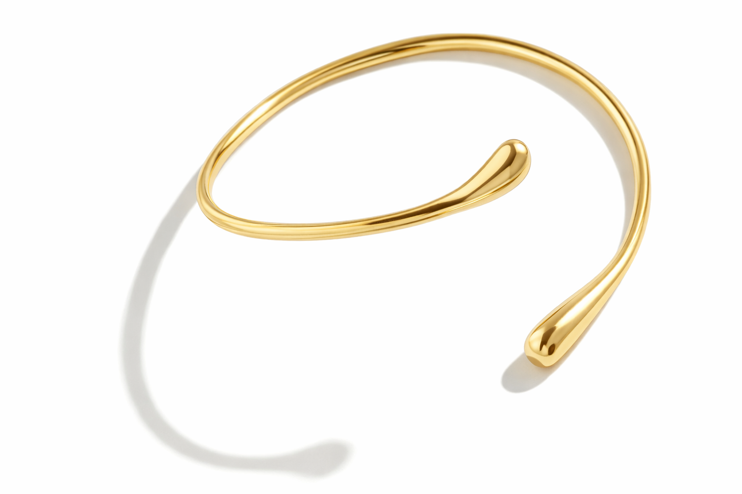 Minimalist open-end gold cuff bracelet for women by Gold Simba, showcasing sleek and elegant jewelry design.