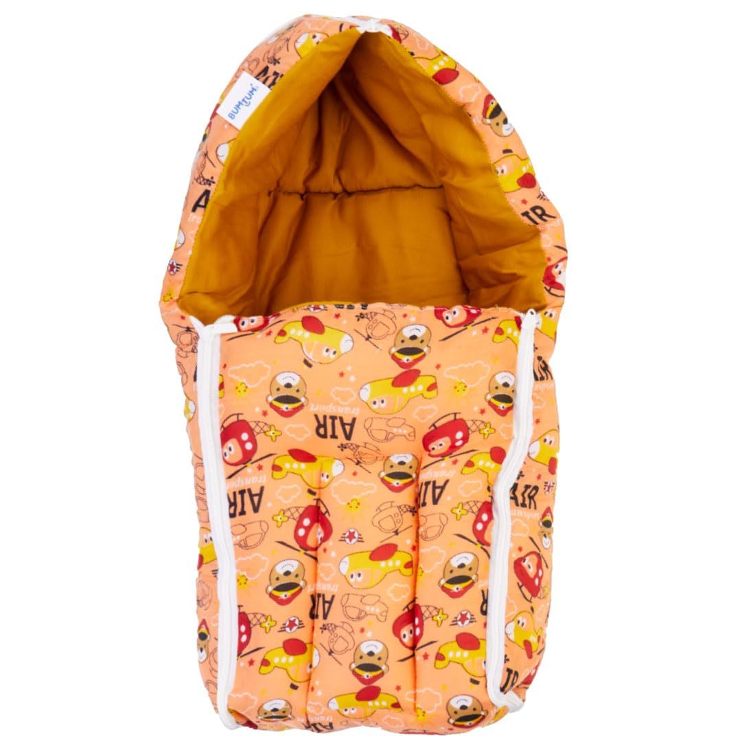 Unisex cotton baby sleeping bag and carry bag for 0-6 months, 3-in-1 design by Amaranth Smokey, suitable for newborns and infants.