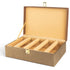 Large wooden bridal bangle organizer box with gold accents by Ivory Odysseus, designed for storing jewelry and accessories.