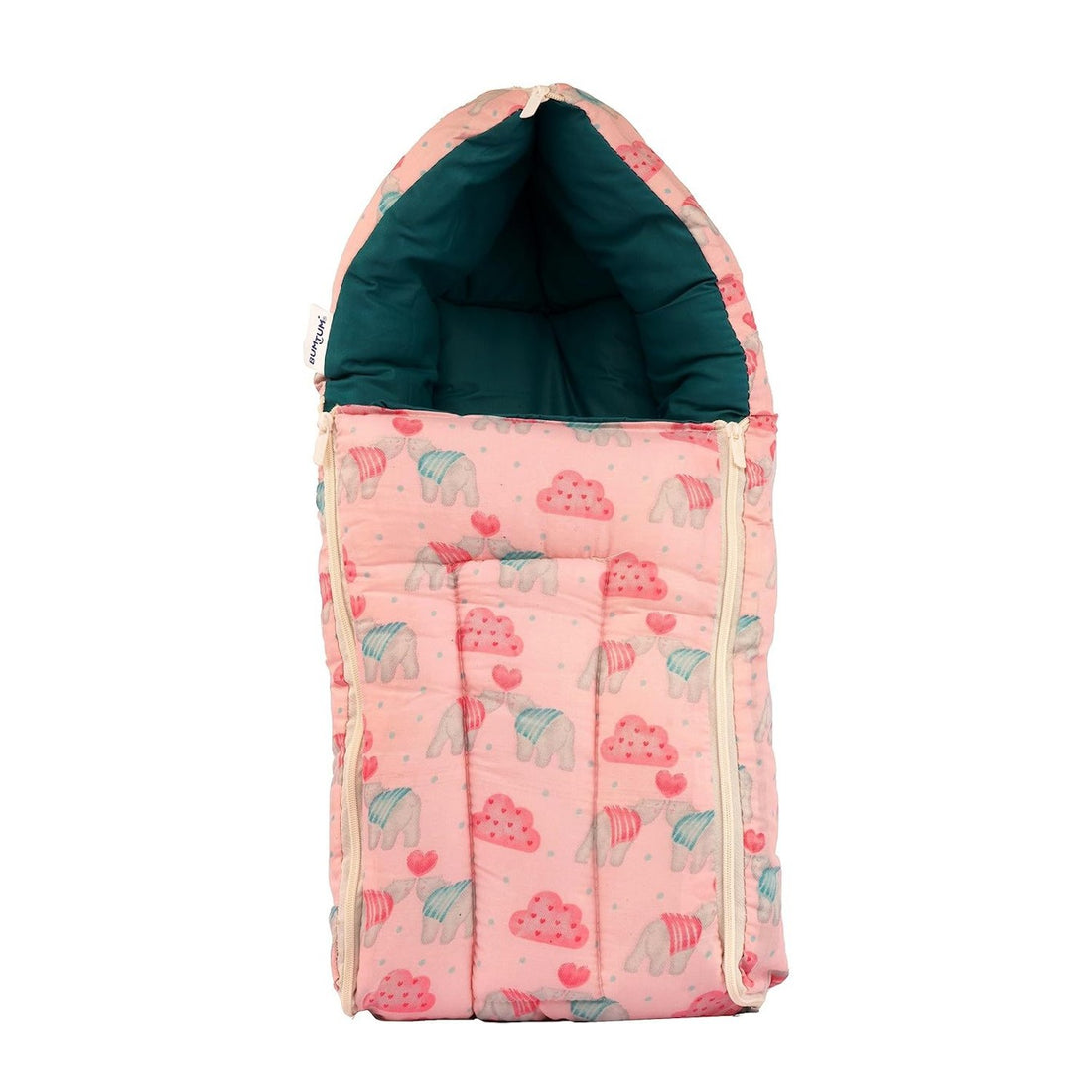 Amaranth Smokey unisex 0-6 months baby cotton carry and sleeping bag, 3-in-1 design, soft and comfortable for newborns.