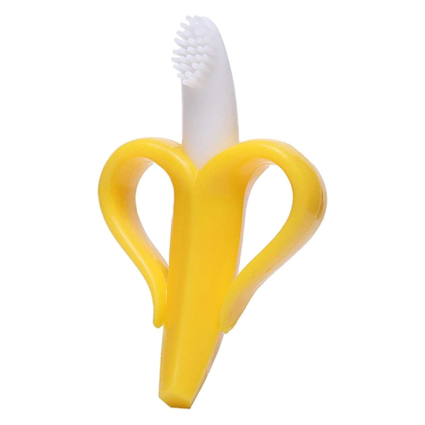 Coffee Eos Banana Silicone Baby Teether Brush for bath and beauty, soft silicone teether with a banana shape for infants.