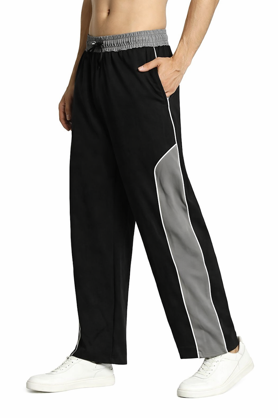 Chocolate Abderus premium gym track pants, shown with a focus on the sleek design and comfortable fit for active wear.