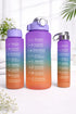Champagne Jason motivational time marker water bottles in a pack of three, featuring colorful design and time markers for hydration.