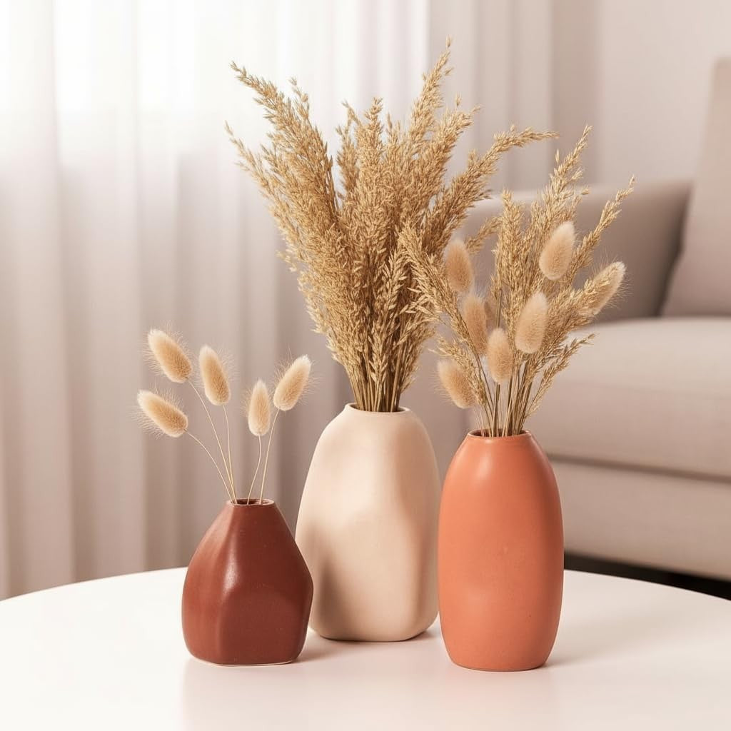 Periwinkle Azolla artistic vase for home and office, with a sleek ceramic design and vibrant floral pattern.