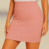 Light pink KYLERZET Coquette Girl high-waisted mini skirt by Lilac Phaedra, shown on a model, highlighting the stylish fit and design.