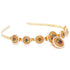 Beige Eros peacock hairband with mang tika accessory, featuring intricate design and decorative details for traditional fashion.