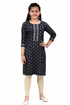 Black novelty straight kurta and pant set with dupatta from Champagne Thistle, featuring festive traditional wear.