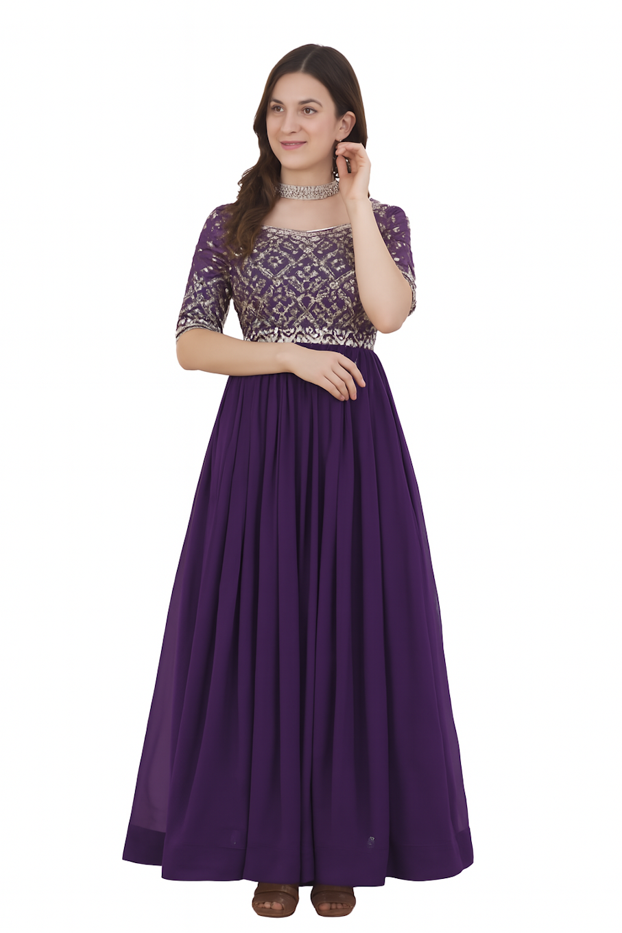 Embroidered Grey Diomedes women&