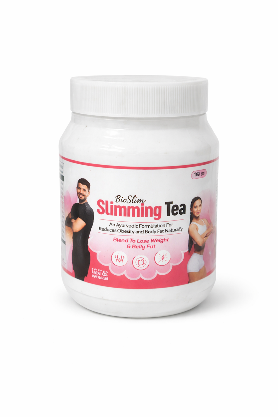 Burgundy Hypnos BioSlim Slimming Tea for weight loss support in a tea bag, displayed with packaging and tea leaves.